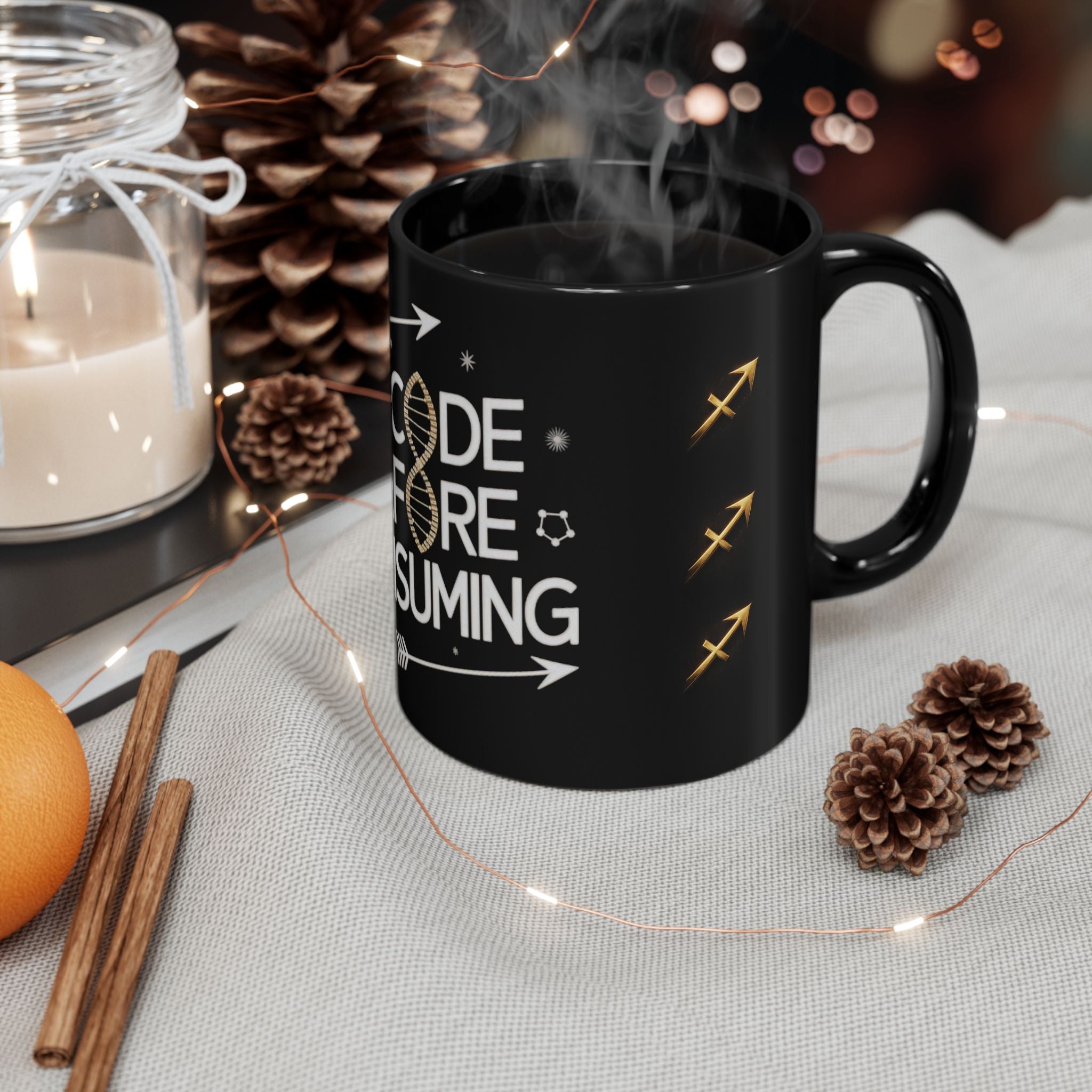 Decode Before Consuming Mug — DNA/Science Coffee Cup, Funny Genetics Slogan Gift