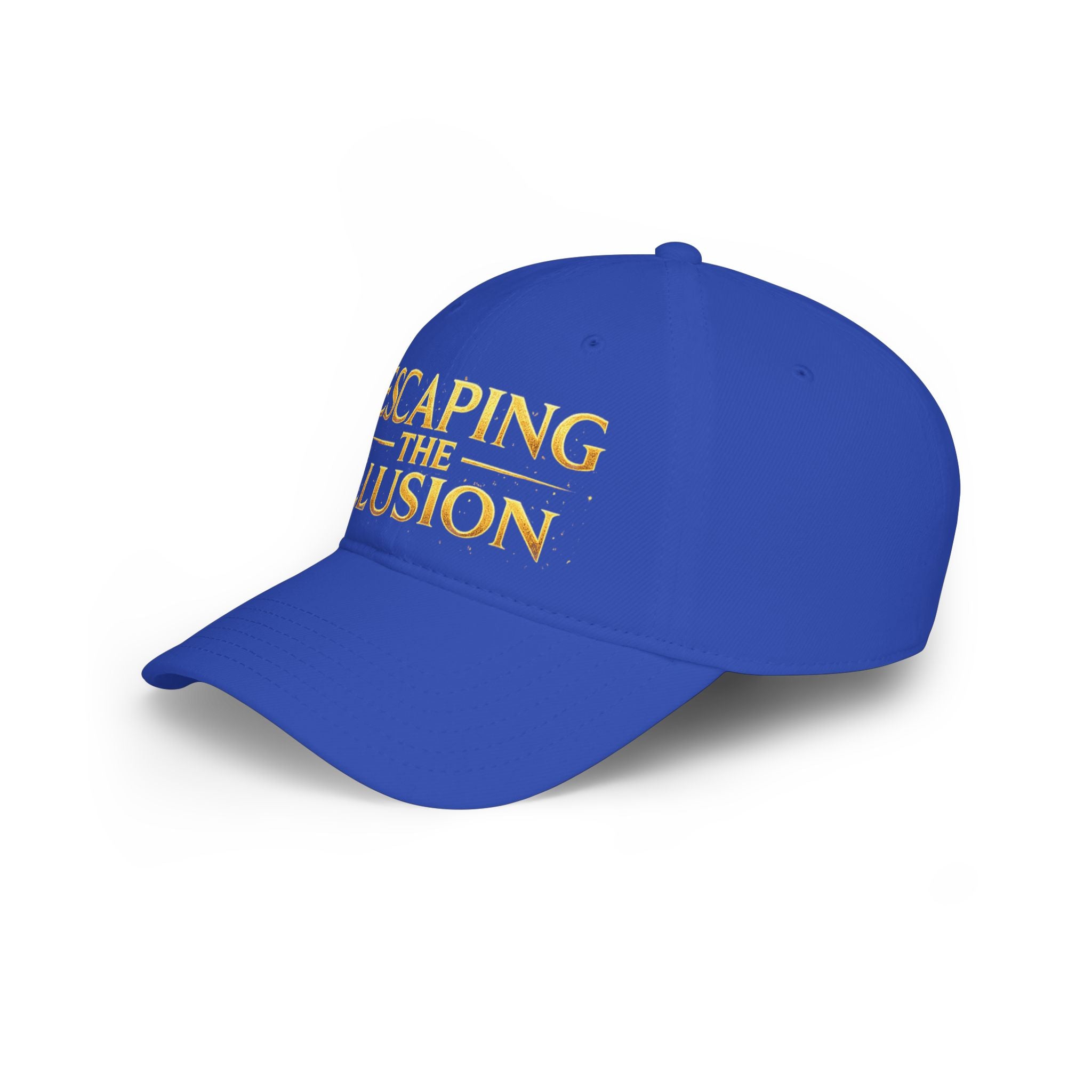 Escaping the Illusion Baseball Cap — Gold Text Low Profile Hat