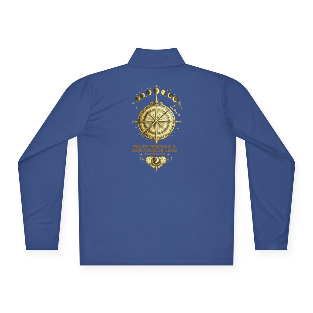 Compass Rose Quarter-Zip Pullover — Vintage Nautical Adventure Design