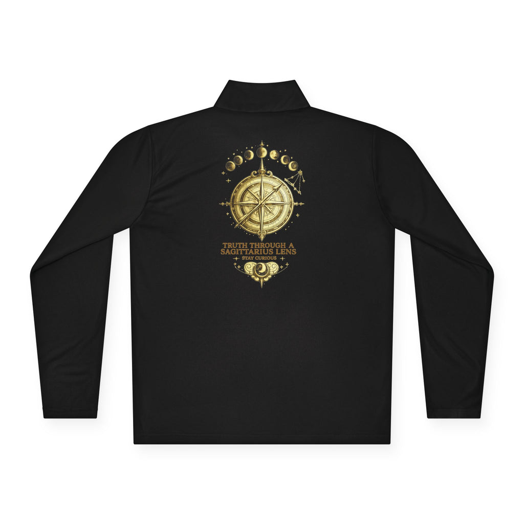 Compass Rose Quarter-Zip Pullover — Vintage Nautical Adventure Design