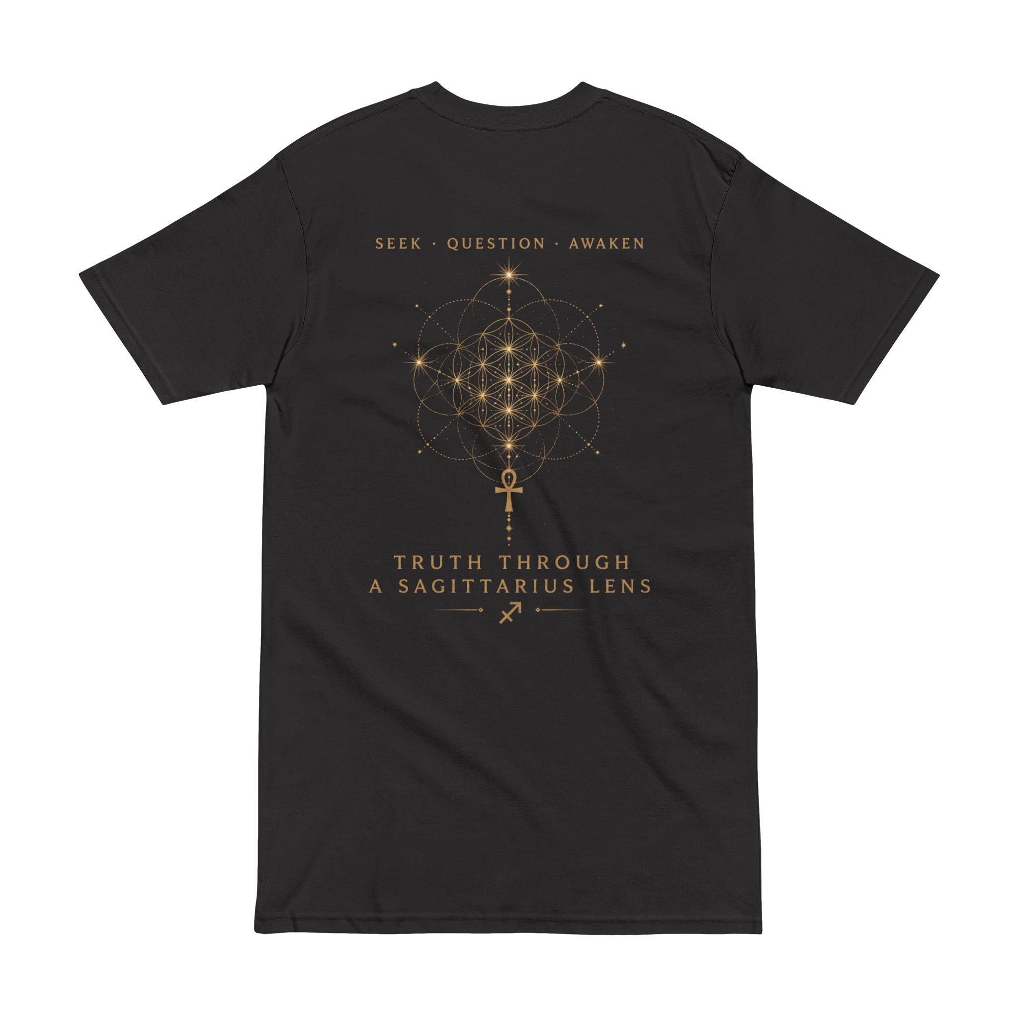 Question Everything Tee — Sagittarius Truth & Astrology Graphic T-Shirt