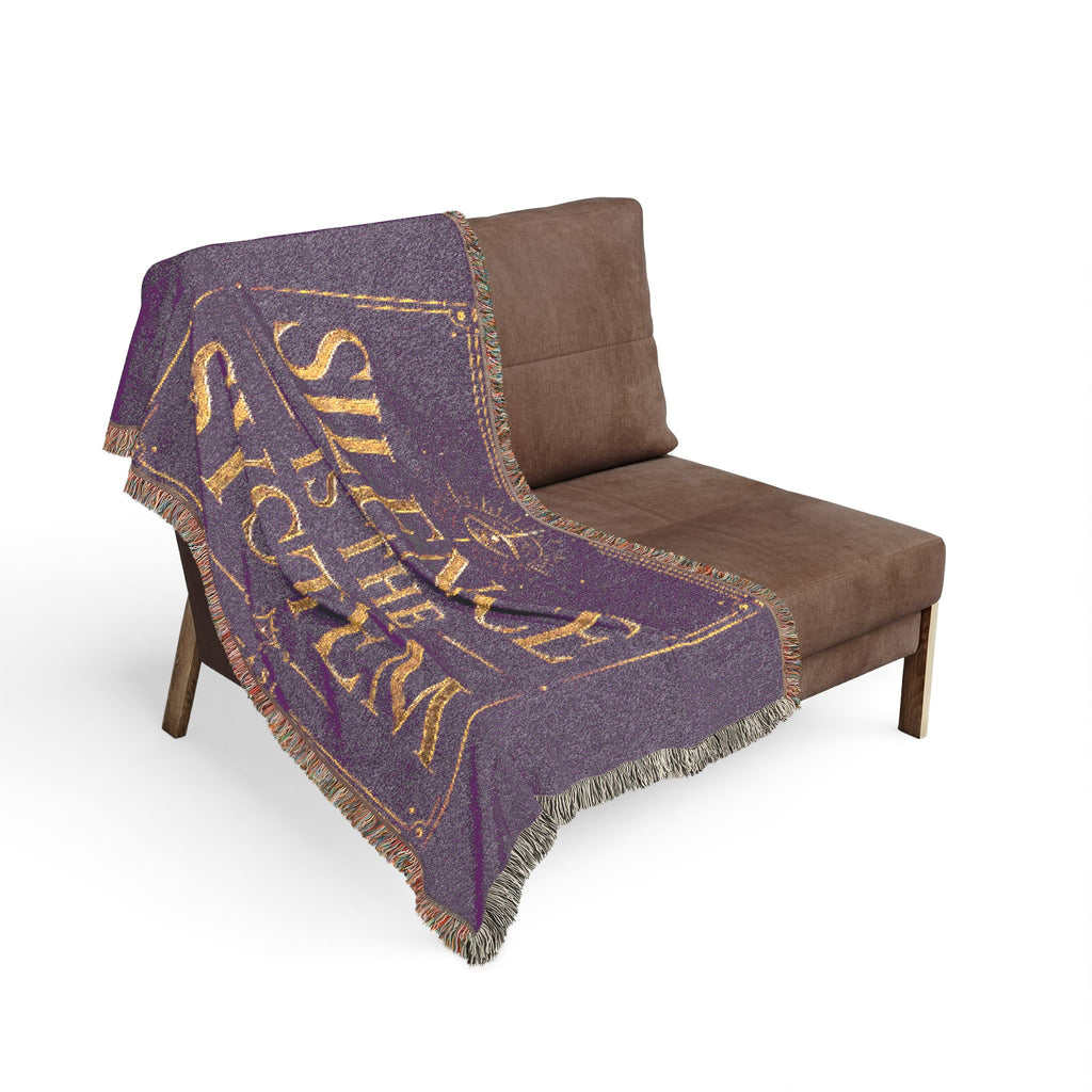 Silence Is the System Woven Blanket — Political Statement Throw for Activists & Home Decor