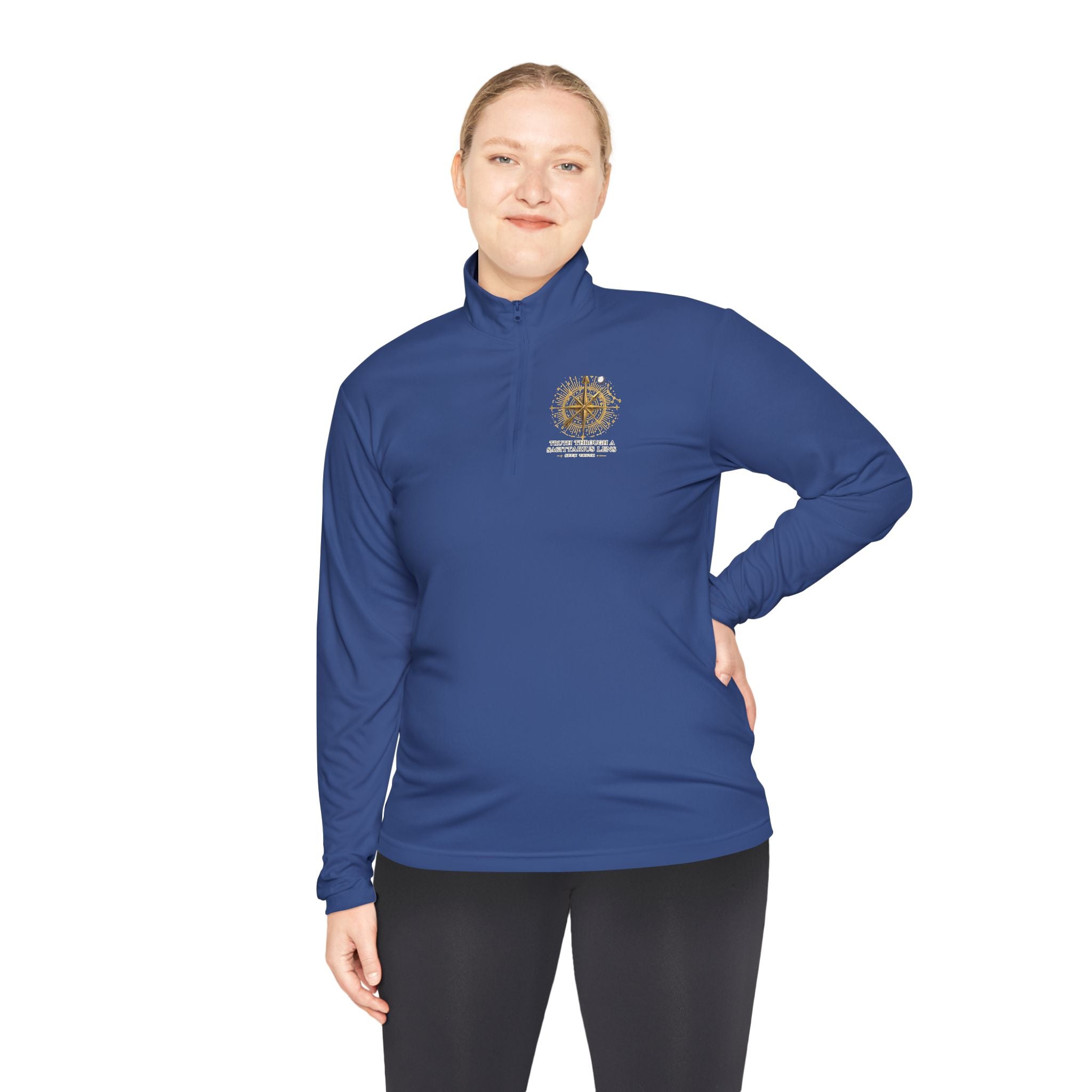 Compass Rose Quarter-Zip Pullover — Vintage Nautical Adventure Design