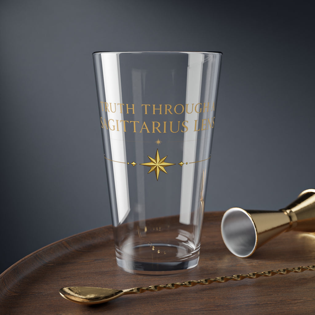 Sagittarius Mixing Glass 16oz — 'A Higher Truth Through a Sagittarius Lens' Zodiac Cocktail Pint
