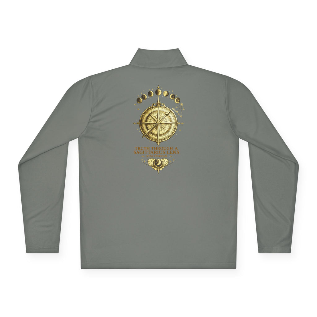 Compass Rose Quarter-Zip Pullover — Vintage Nautical Adventure Design