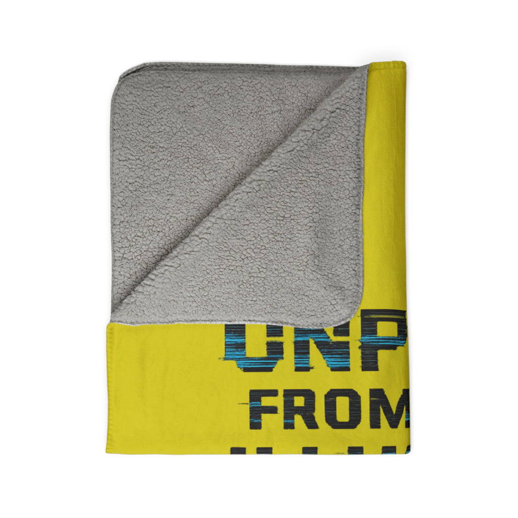Sherpa Blanket — "Unplug From The Illusion" Cozy Fleece Throw