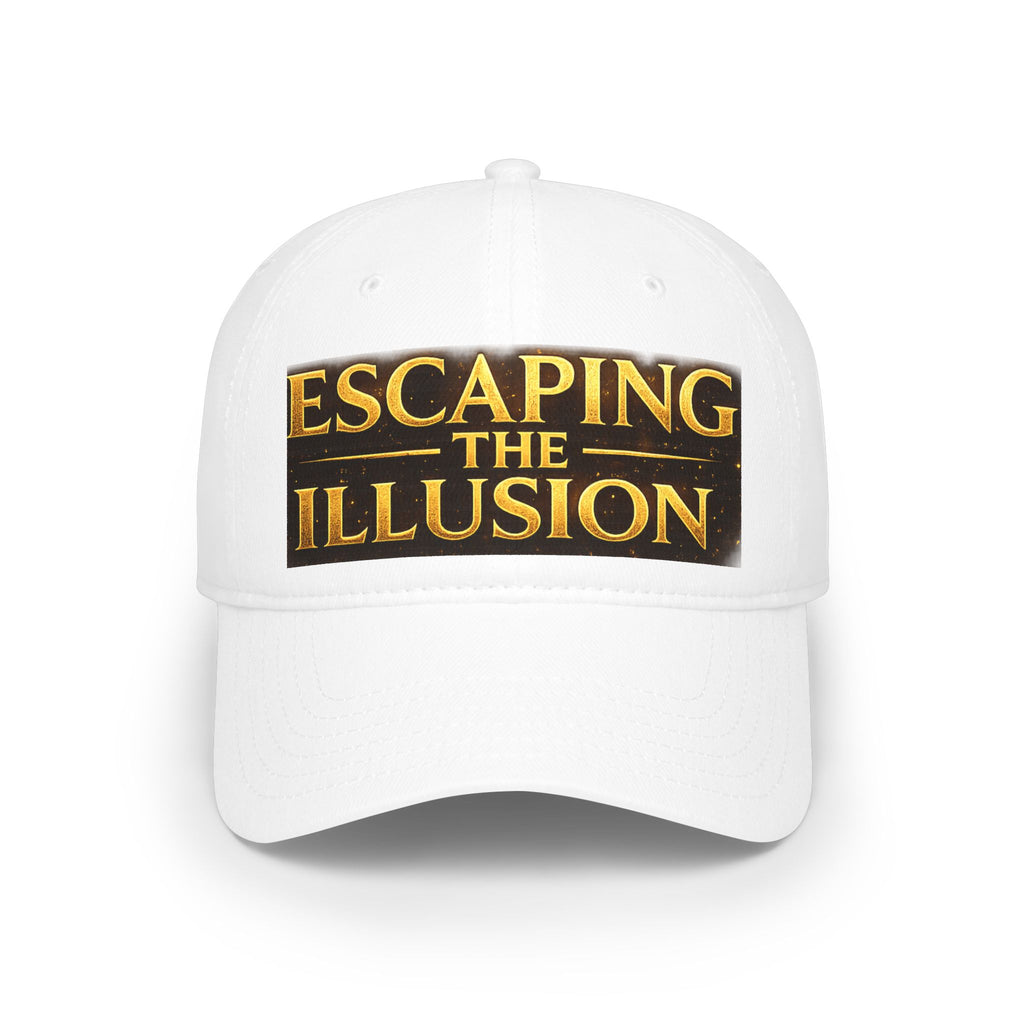Escaping the Illusion Baseball Cap — Gold Text Low Profile Hat