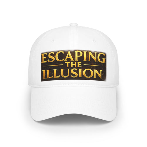 Escaping the Illusion Baseball Cap — Gold Text Low Profile Hat