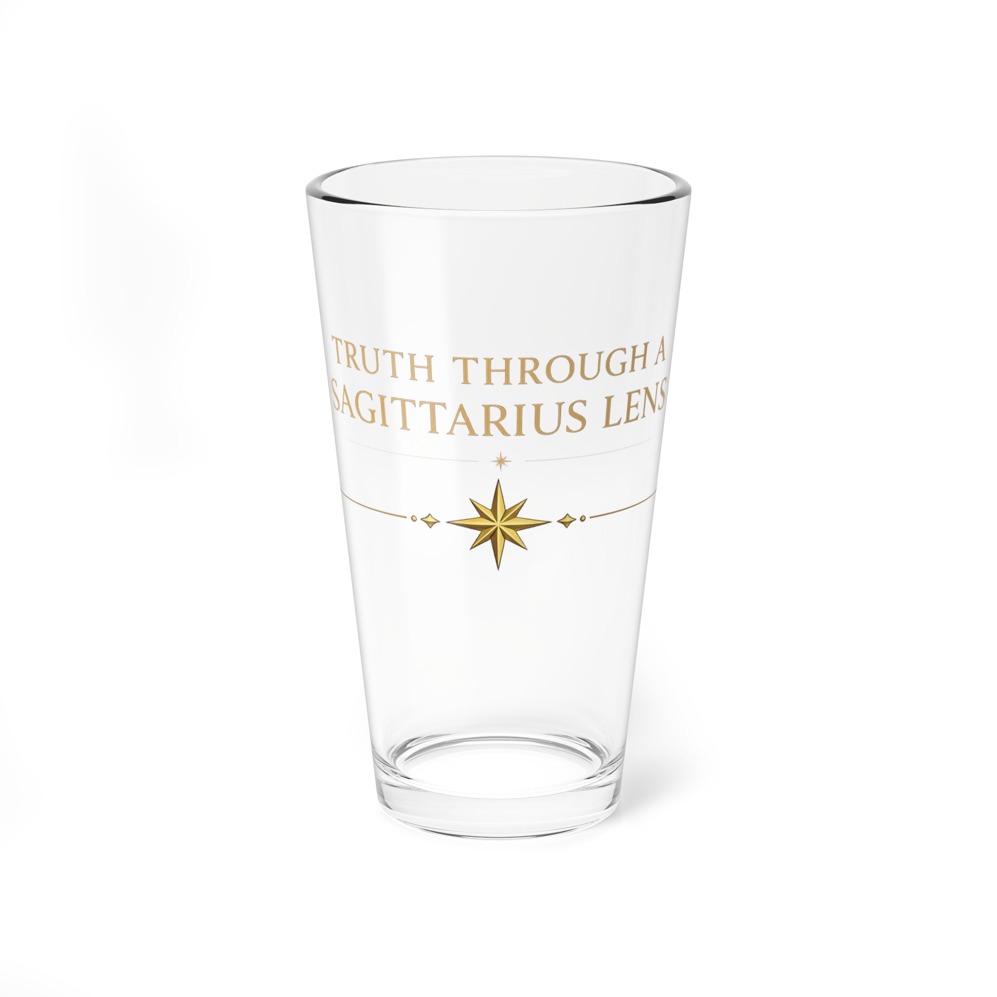 Sagittarius Mixing Glass 16oz — 'A Higher Truth Through a Sagittarius Lens' Zodiac Cocktail Pint