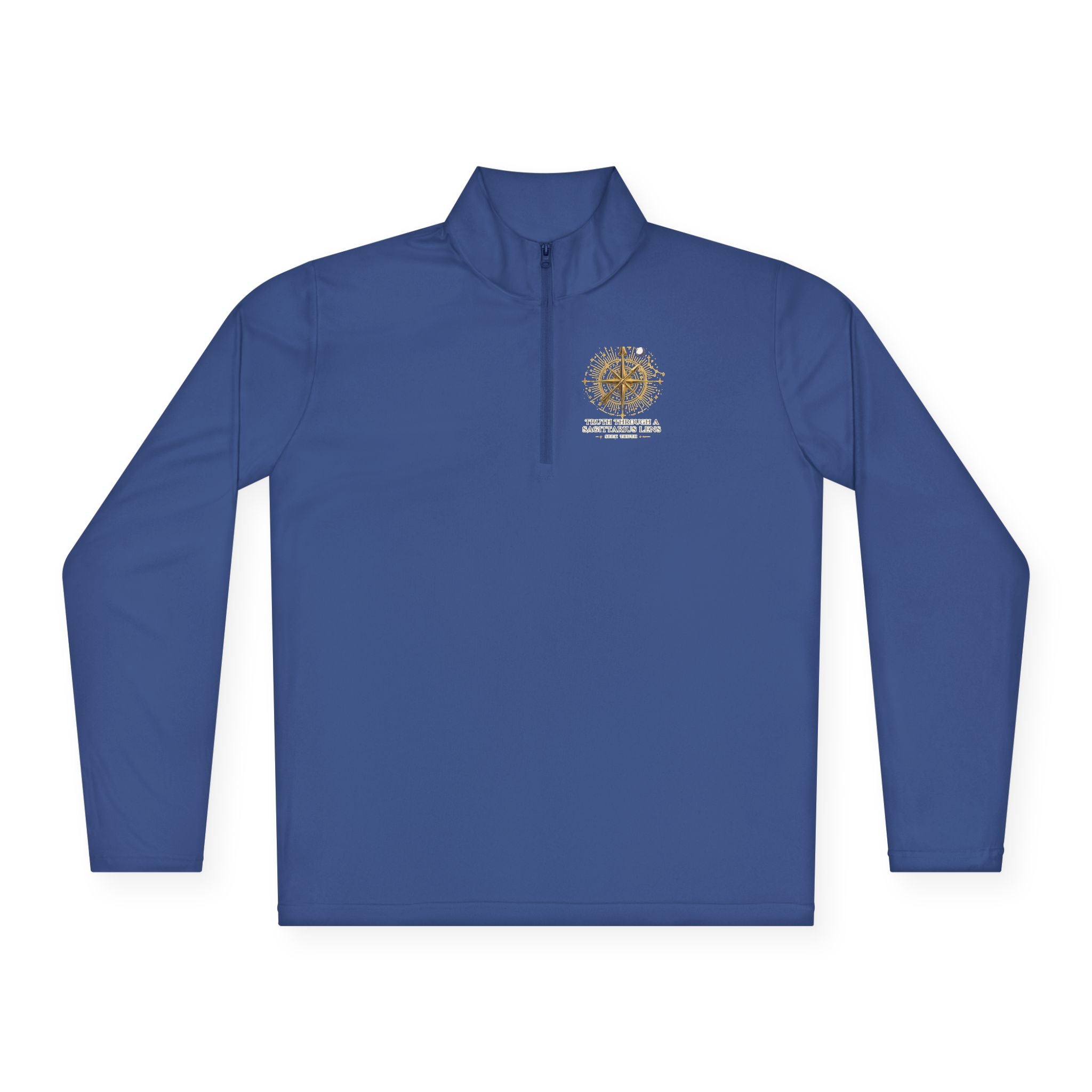 Compass Rose Quarter-Zip Pullover — Vintage Nautical Adventure Design