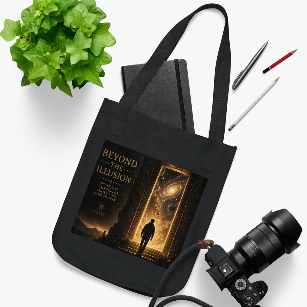 Beyond the Illusion Tote Bag — Cosmic Doorway Organic Canvas Shopper
