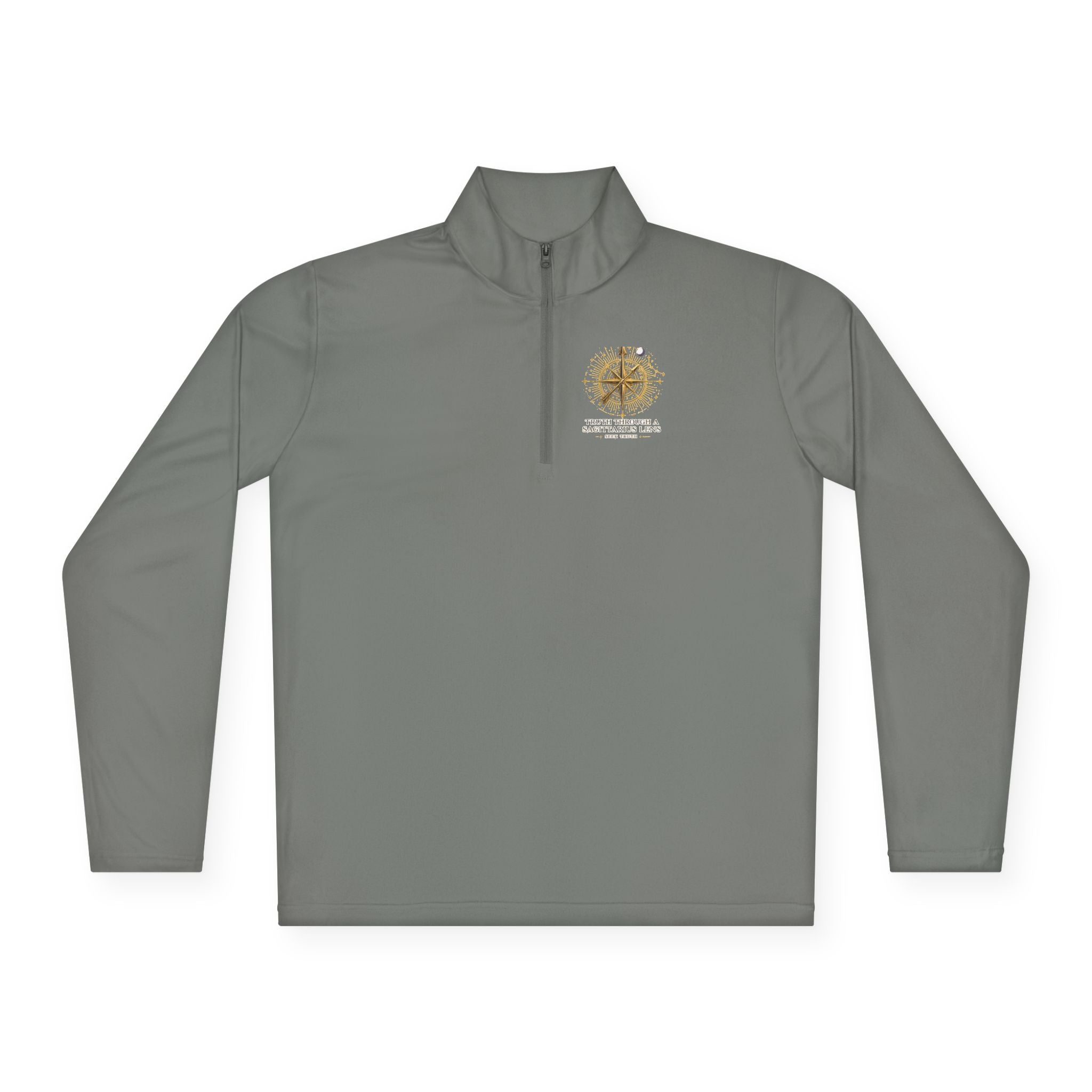 Compass Rose Quarter-Zip Pullover — Vintage Nautical Adventure Design