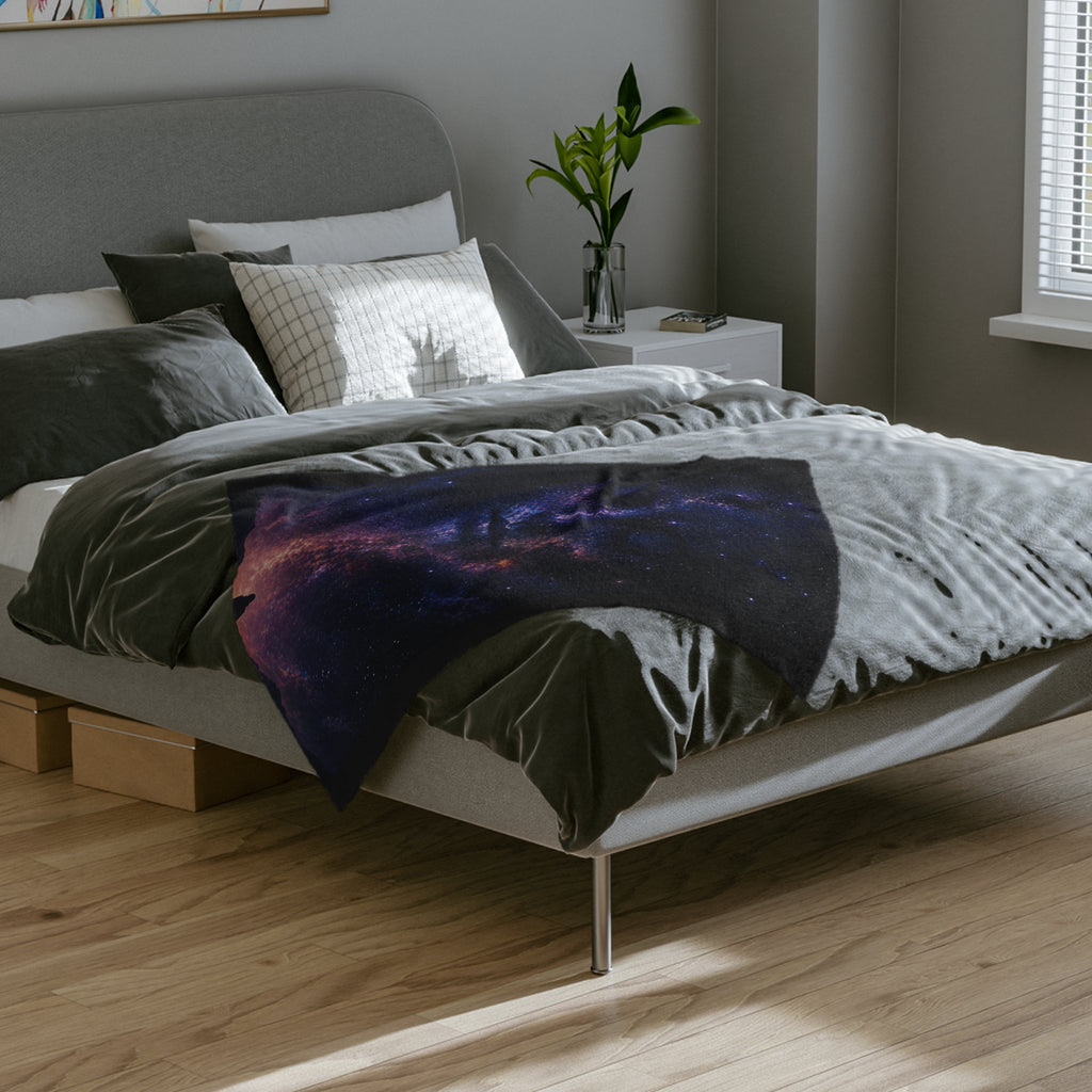 Galaxy Dreamscape Blanket — Cosmic Face Starry Night Velveteen Throw