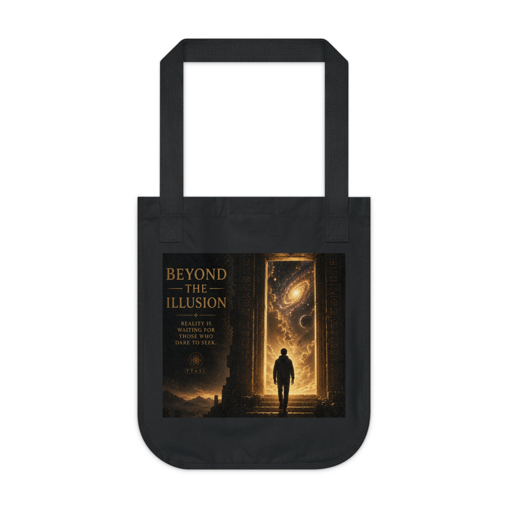 Beyond the Illusion Tote Bag — Cosmic Doorway Organic Canvas Shopper