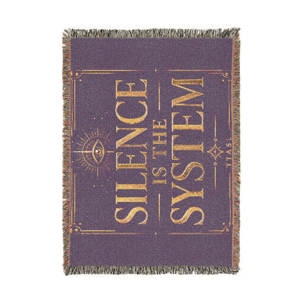 Silence Is the System Woven Blanket — Political Statement Throw for Activists & Home Decor