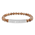 Engraved "Stay Curious" Natural Stone Stretch Bracelet